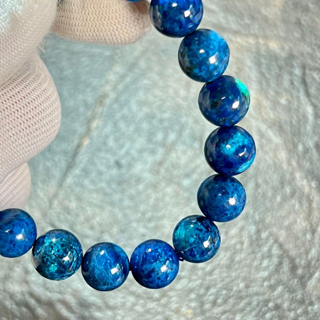 【希少】シャッタカイト(クリソコラ) ブレスレット 幸運 繁栄　5