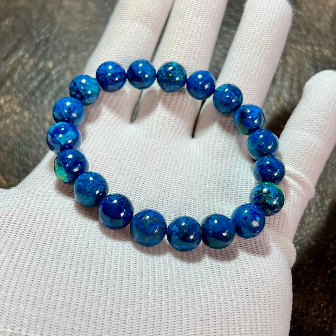 【希少】シャッタカイト(クリソコラ) ブレスレット 幸運 繁栄　5