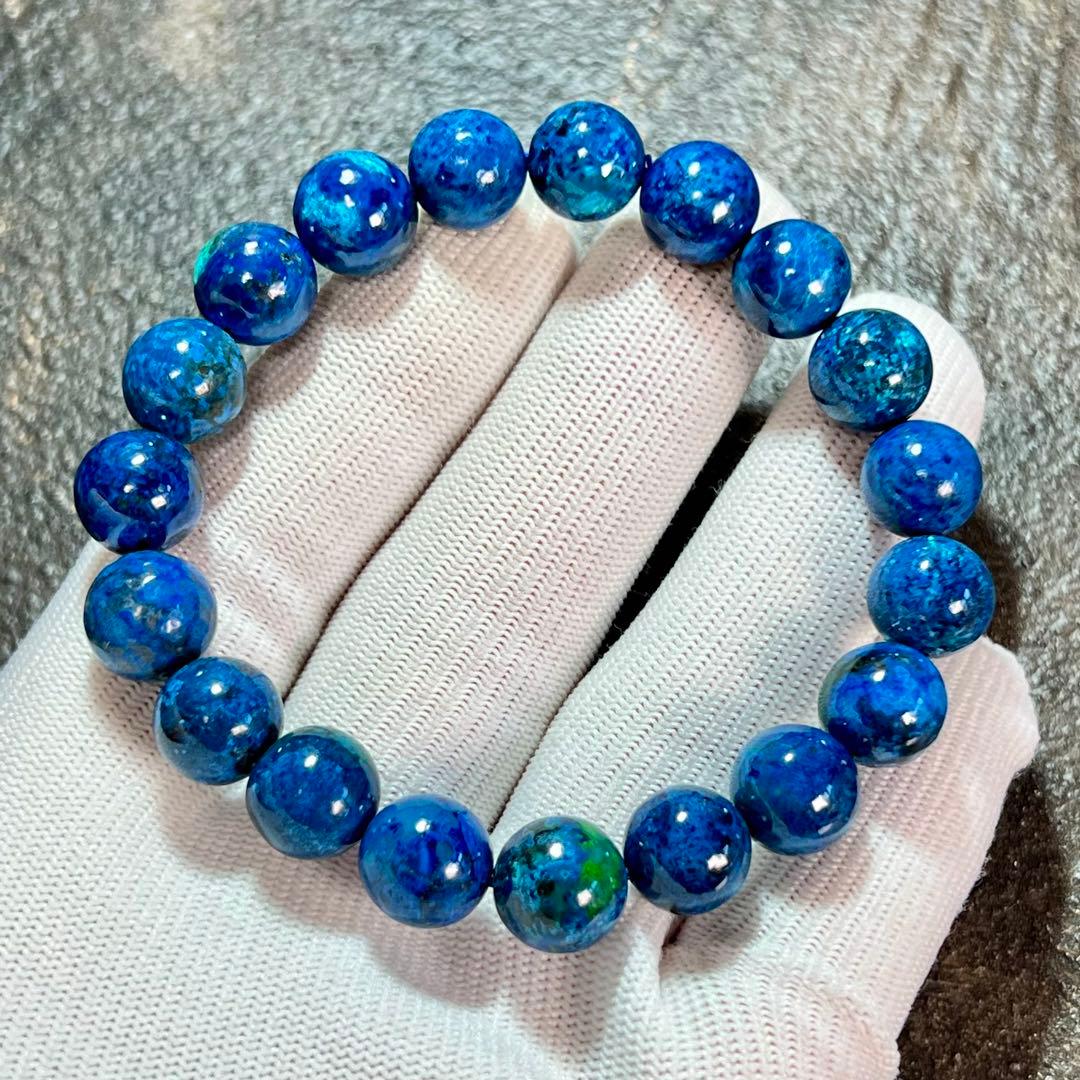 【希少】シャッタカイト(クリソコラ) ブレスレット 幸運 繁栄　5