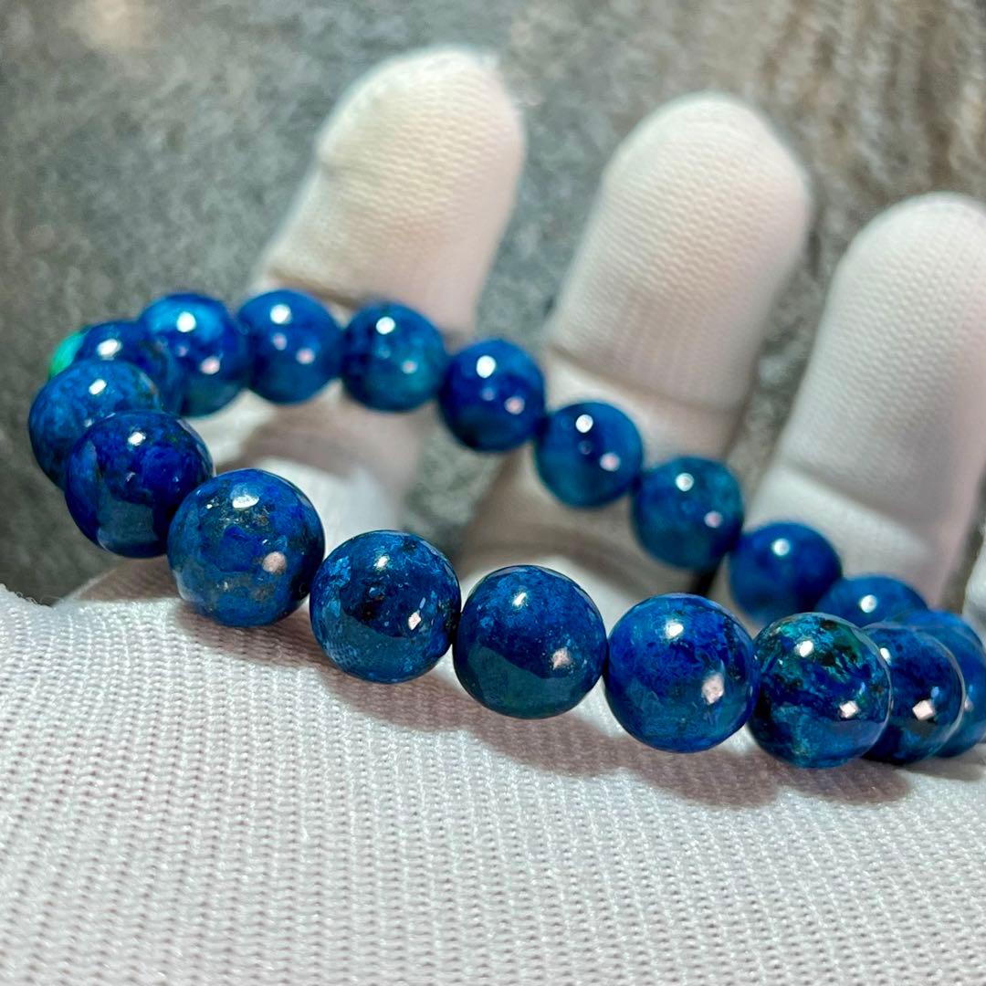 【希少】シャッタカイト(クリソコラ) ブレスレット 幸運 繁栄　5