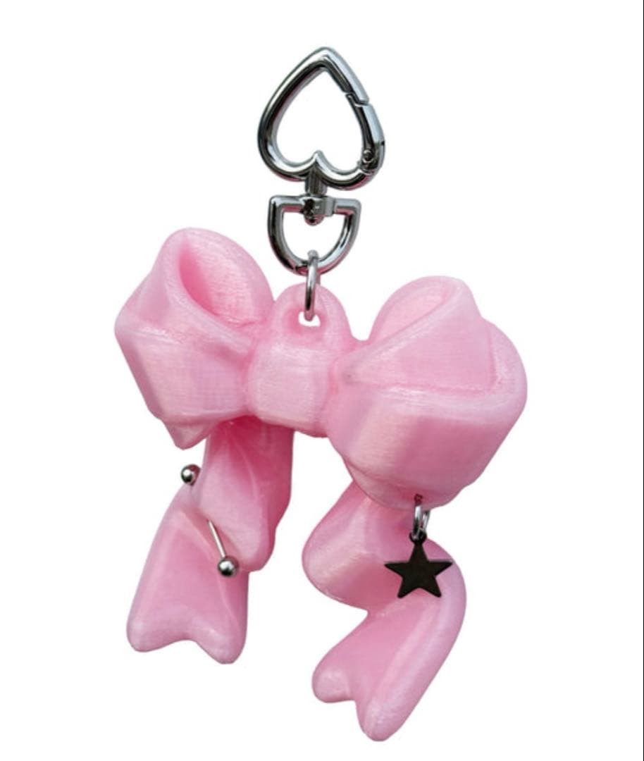 【新品未使用】JIMI リボンバームキーチェーン　クリアピンク