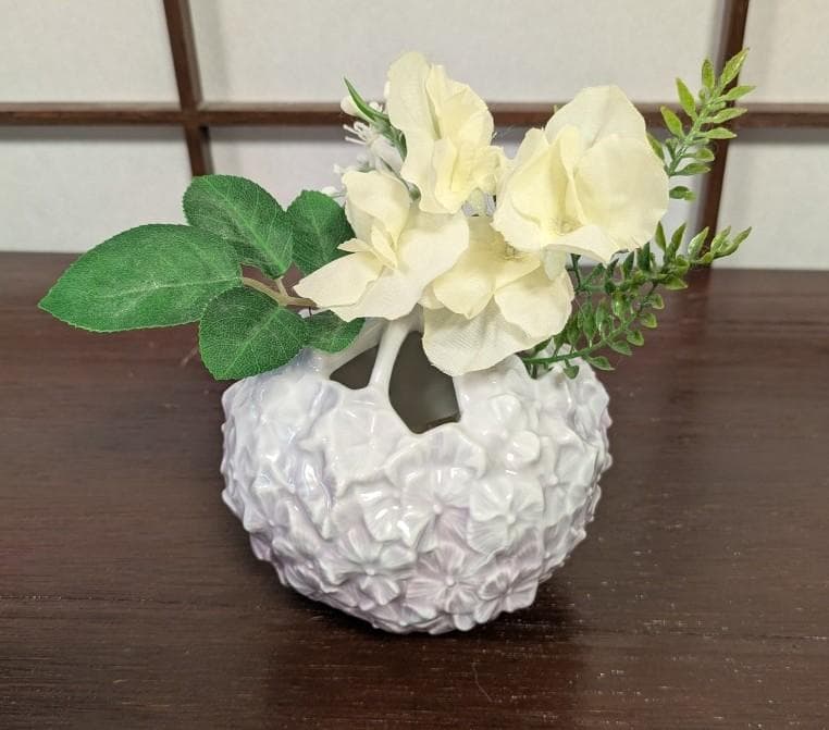  ロイヤルコペンハーゲン 淡い紫色のアジサイ花器