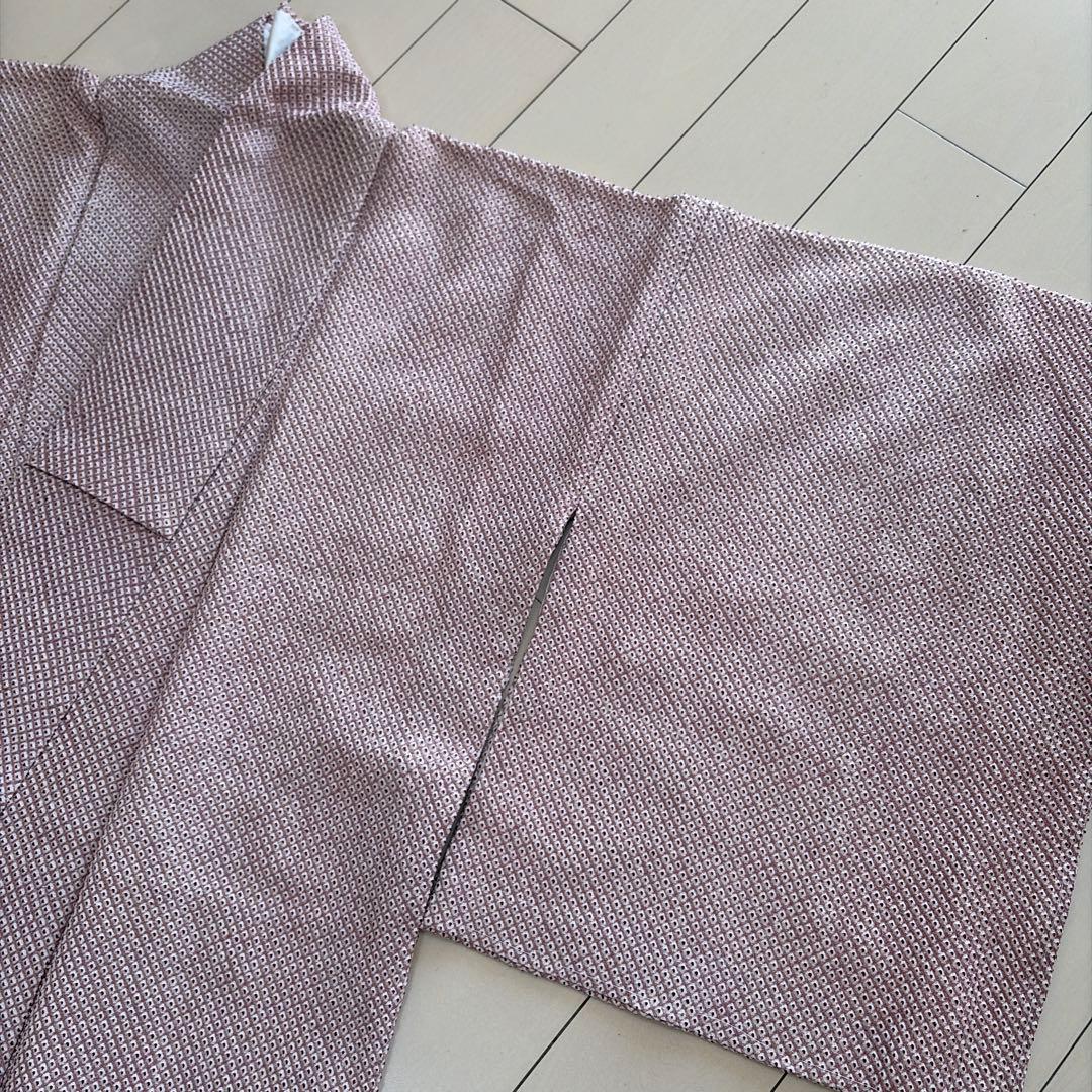 み*さ様 ■E5815■美品■正絹■紅藤色　総絞り　疋田絞り　袷　着物■丈164