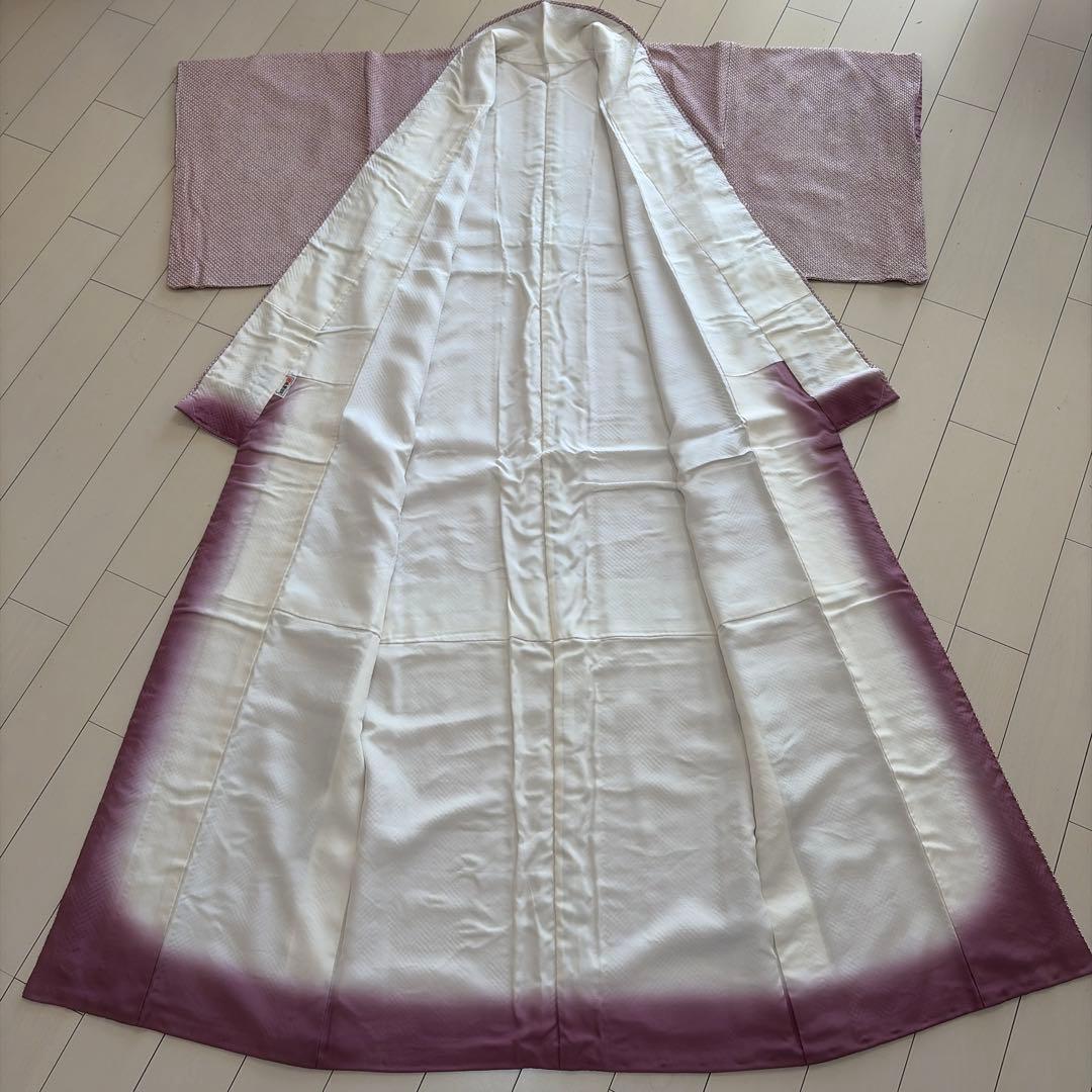 み*さ様 ■E5815■美品■正絹■紅藤色　総絞り　疋田絞り　袷　着物■丈164