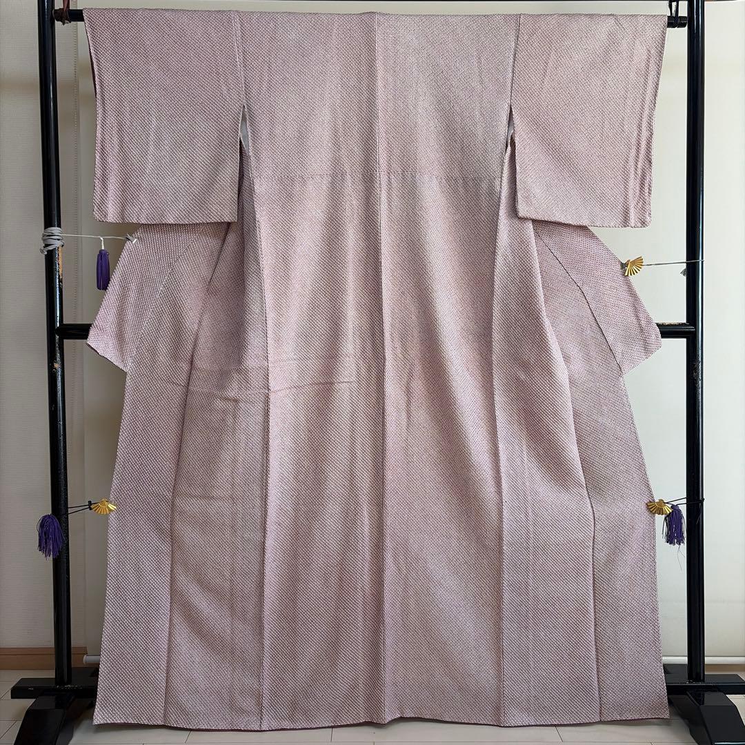 み*さ様 ■E5815■美品■正絹■紅藤色　総絞り　疋田絞り　袷　着物■丈164