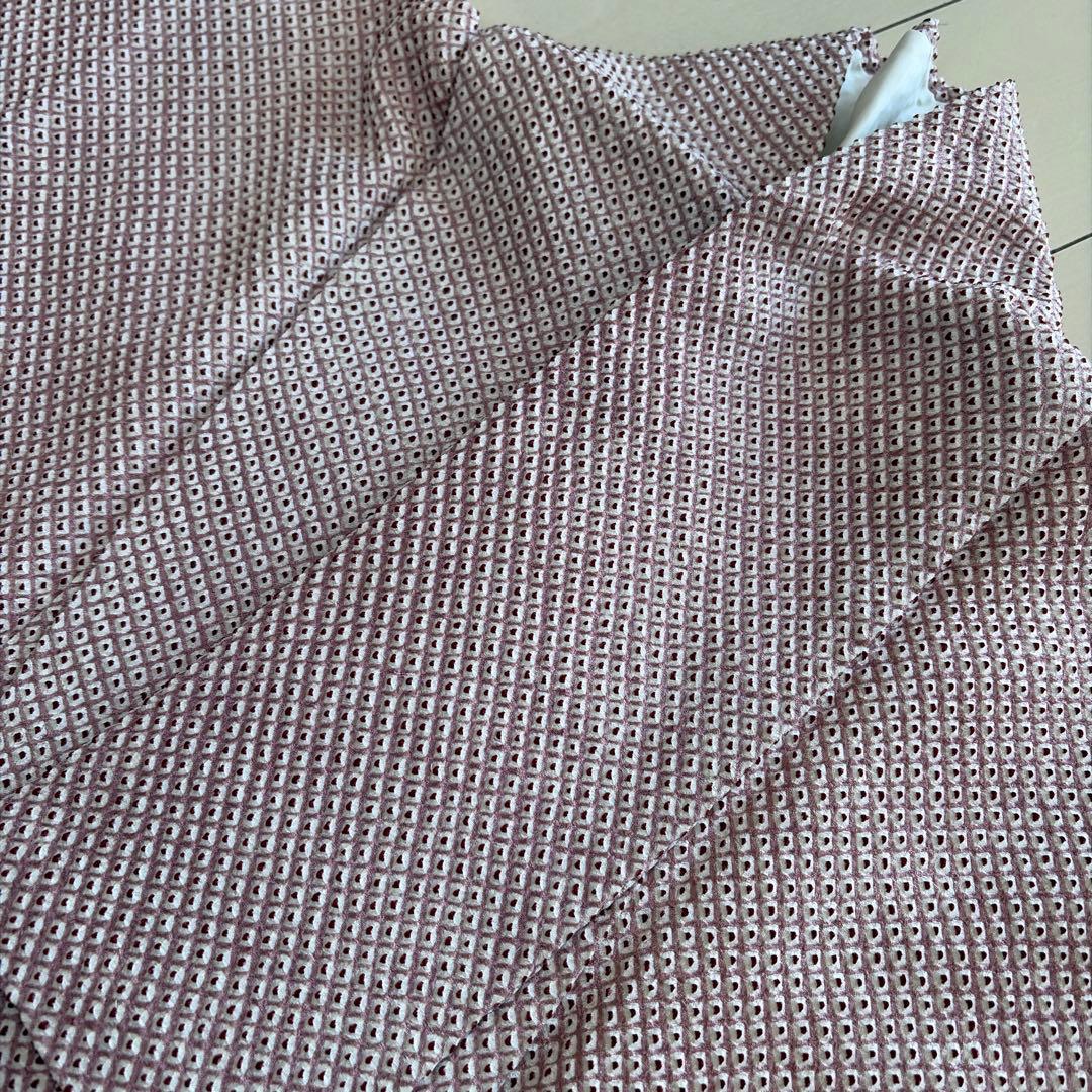 み*さ様 ■E5815■美品■正絹■紅藤色　総絞り　疋田絞り　袷　着物■丈164