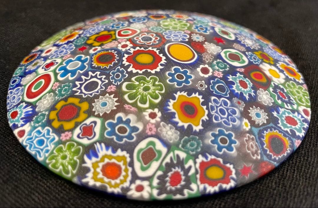 【未使用】ベネチアンガラス 中皿ミルフィオリ φ108 ハンドメイド