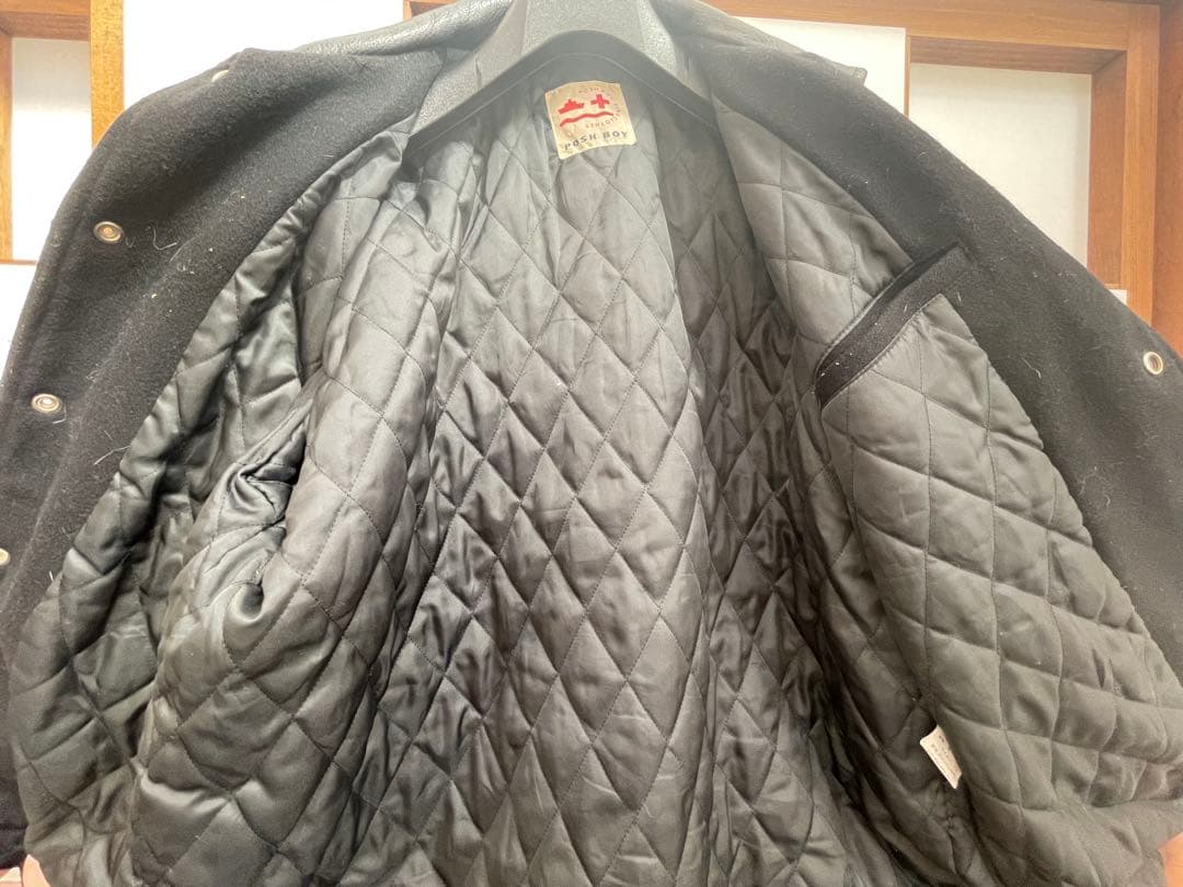 美品 POSH BOY ポッシュボーイ スタジャン80s バックロゴ 袖革