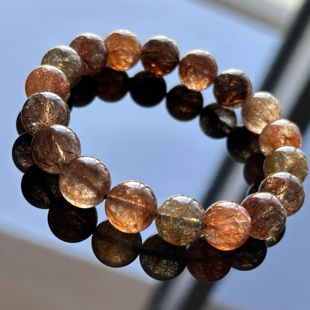 高品質 希少 一点物 スーパーセブン ルチル ブレスレット 11.5mm 金運