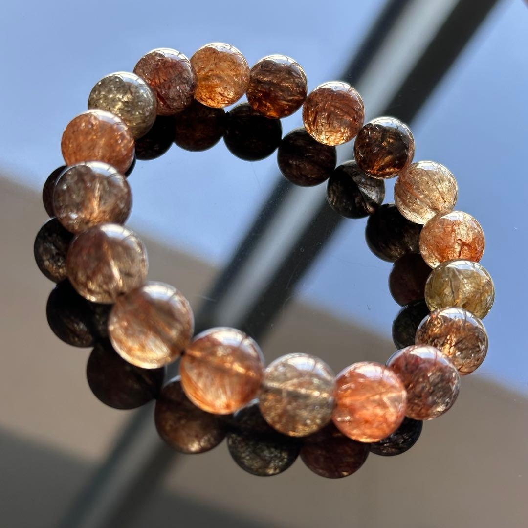 高品質 希少 一点物 スーパーセブン ルチル ブレスレット 11.5mm 金運