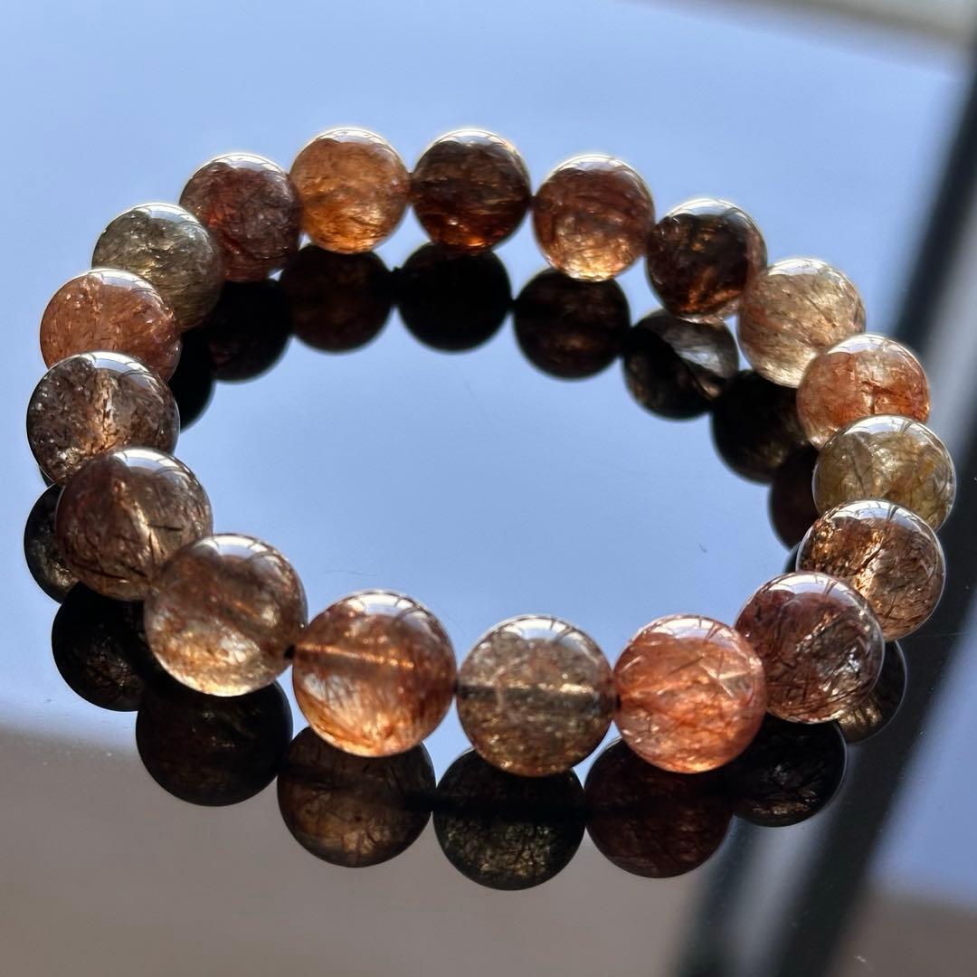 高品質 希少 一点物 スーパーセブン ルチル ブレスレット 11.5mm 金運