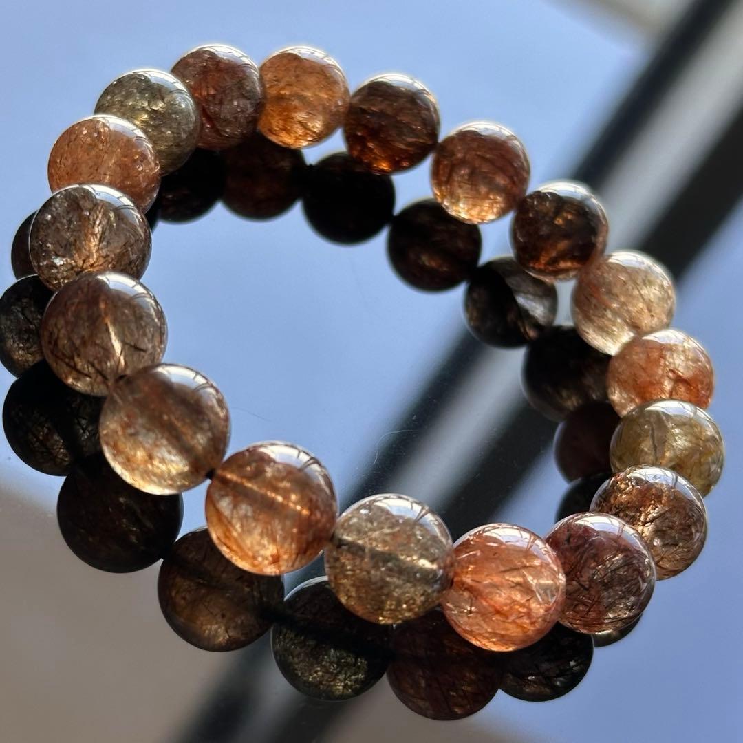 高品質 希少 一点物 スーパーセブン ルチル ブレスレット 11.5mm 金運