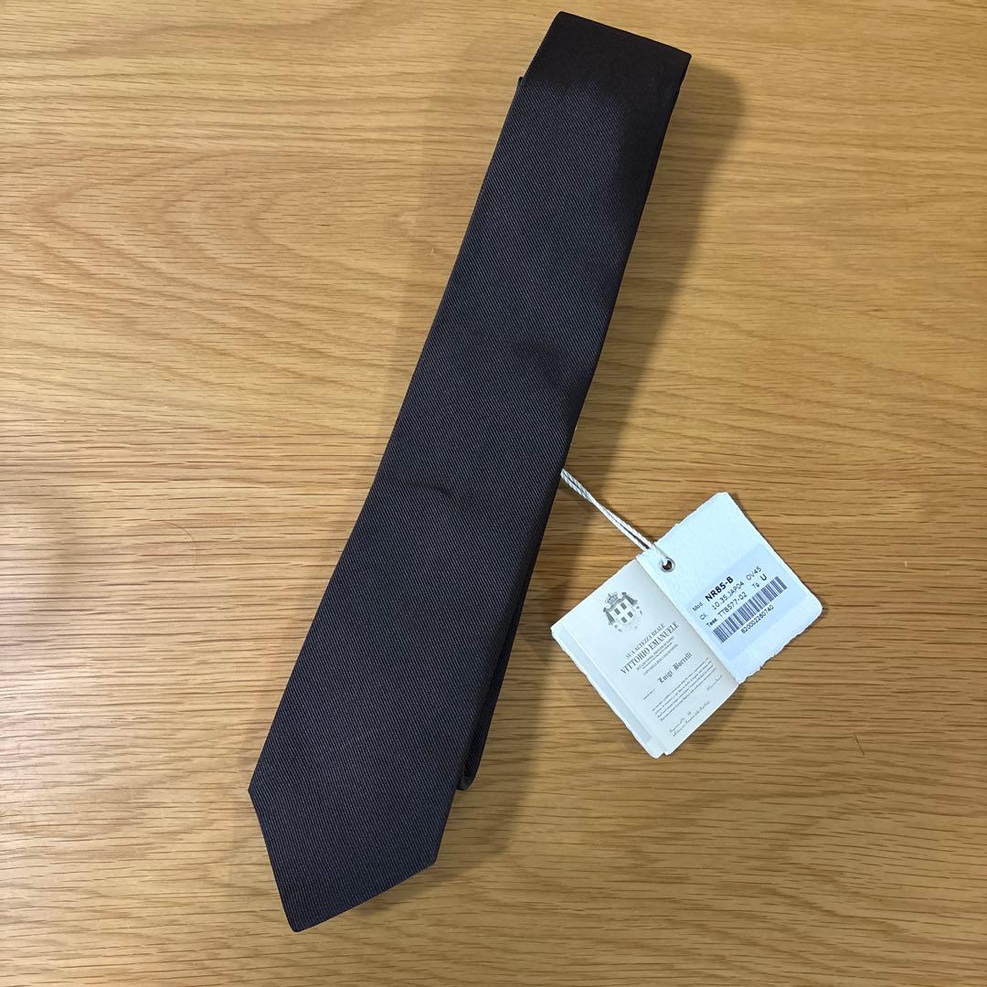 ルイジボレッリ ダークブラウン ネクタイ