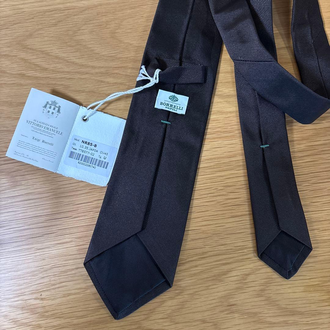 ルイジボレッリ ダークブラウン ネクタイ
