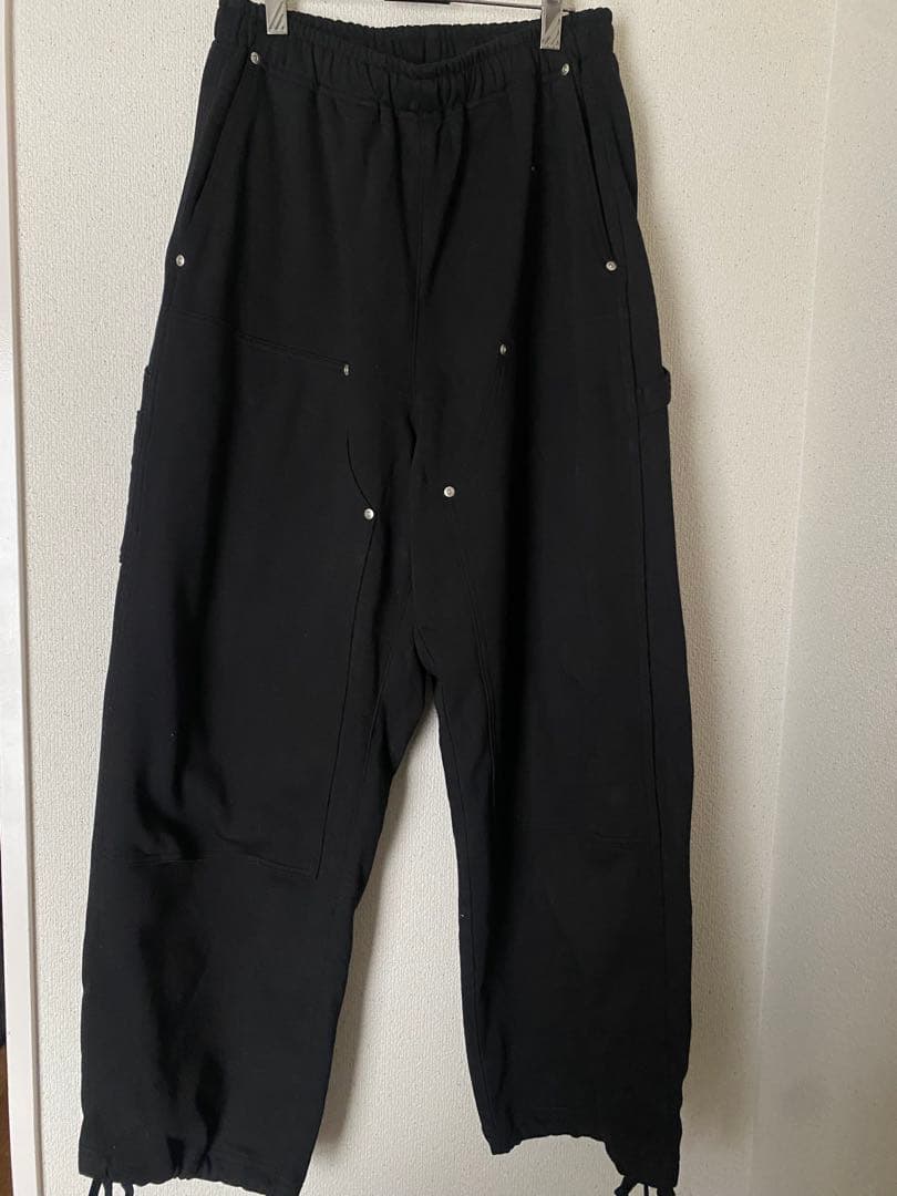 新品タグ付きBEEKMANビークマンダブルニーバギースウェットパンツブラックL黒