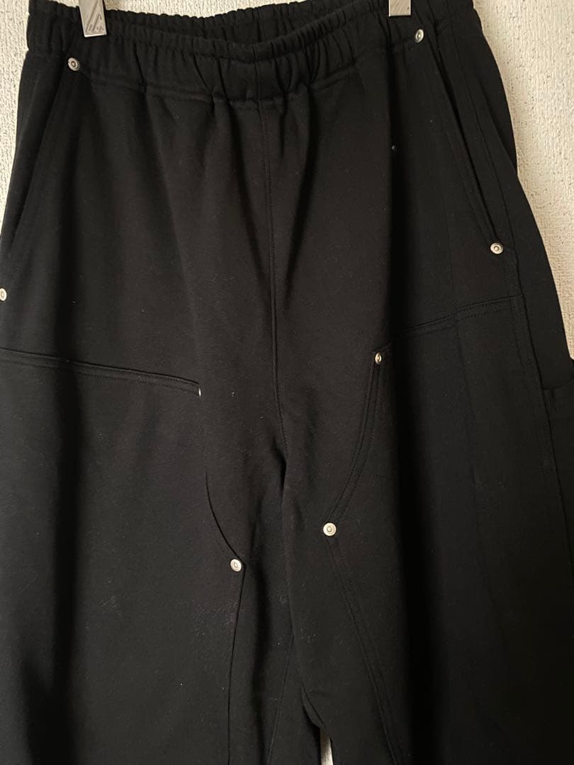 新品タグ付きBEEKMANビークマンダブルニーバギースウェットパンツブラックL黒