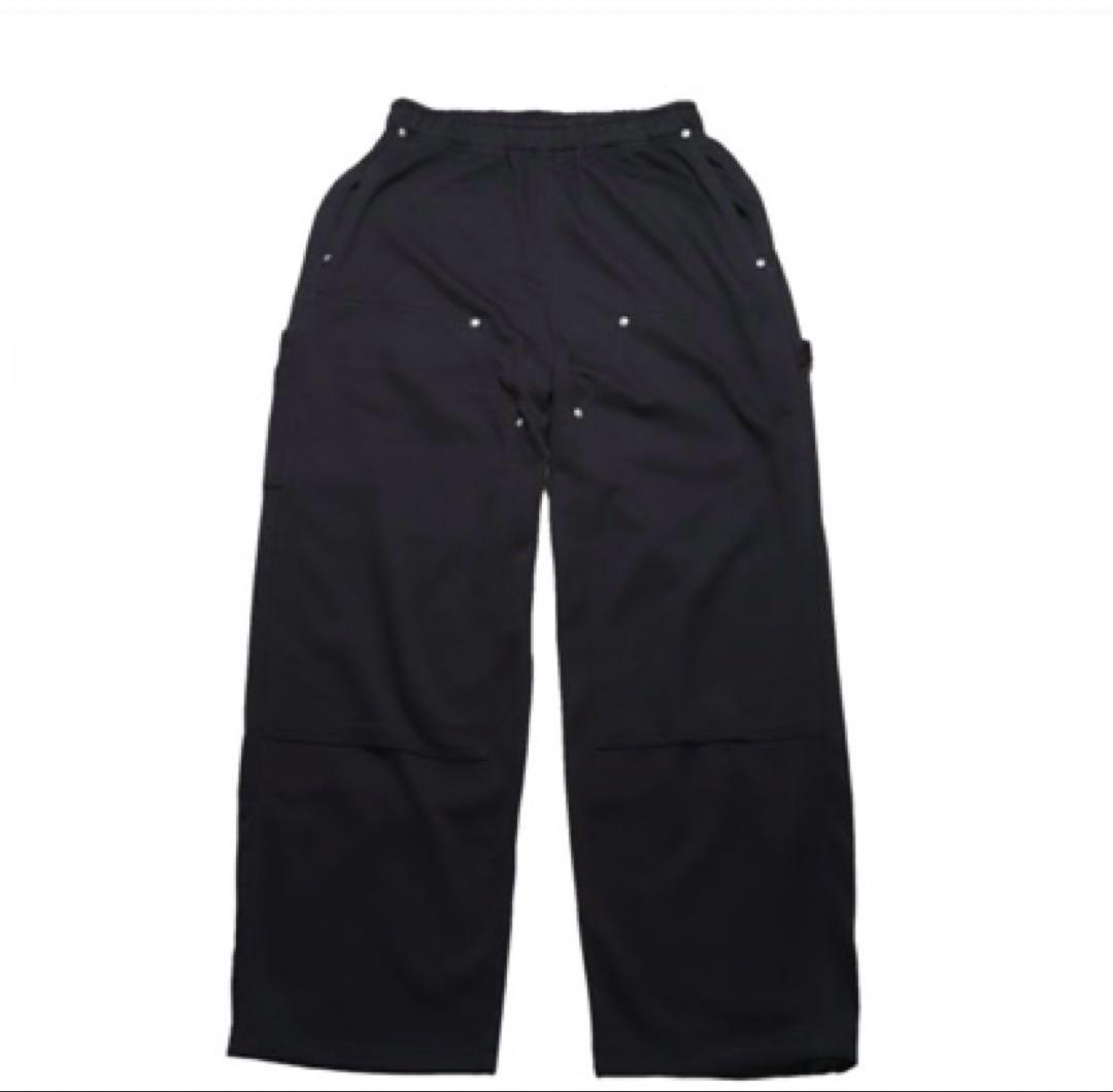 新品タグ付きBEEKMANビークマンダブルニーバギースウェットパンツブラックL黒