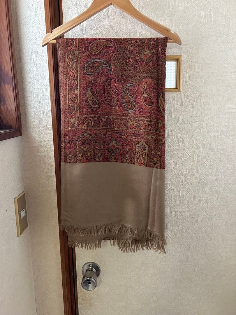 YANTOR ヤントル ジャガード織り ペイズリー 大判ストール マフラー