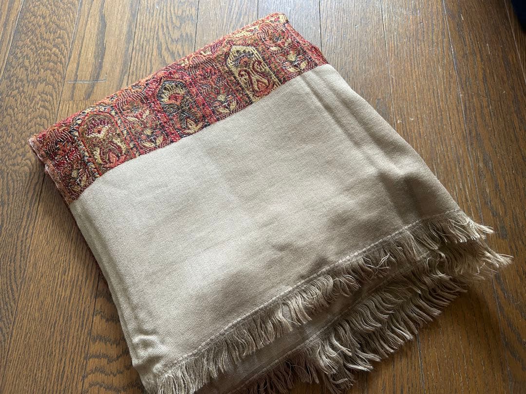 YANTOR ヤントル ジャガード織り ペイズリー 大判ストール マフラー