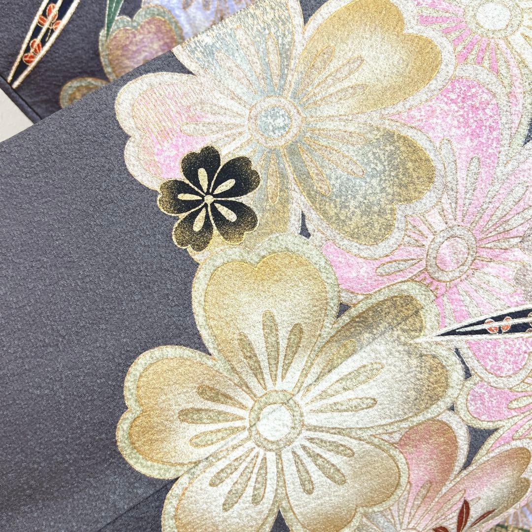 394 振袖フルセット 正絹 ダスティピンク くすみピンク 桃 金彩 暈し染め
