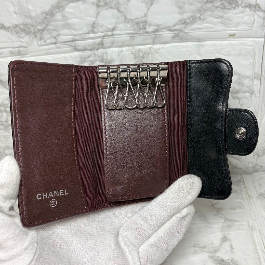 CHANEL シャネル　マトラッセ ラムスキン　キーケース　ココマーク