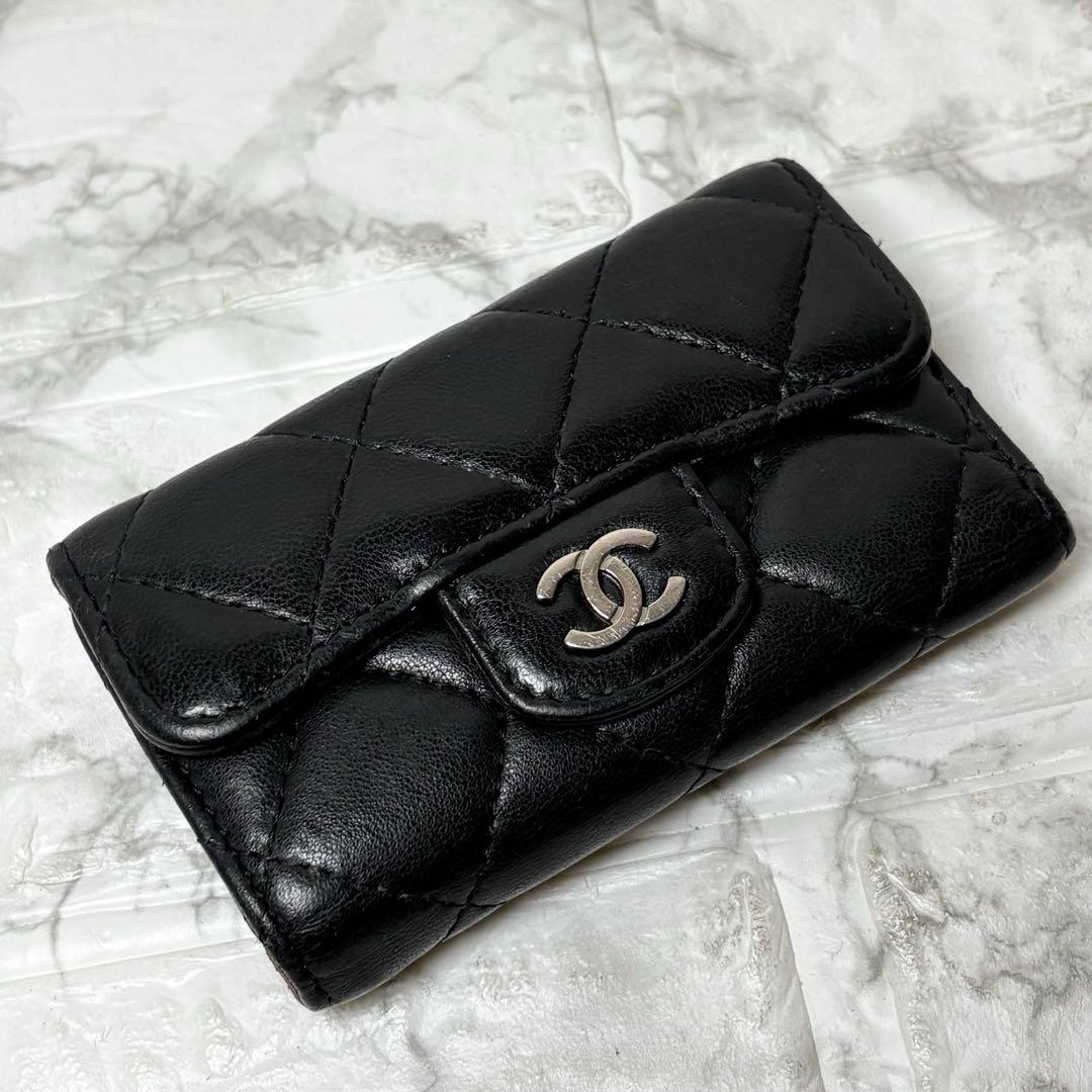 CHANEL シャネル　マトラッセ ラムスキン　キーケース　ココマーク