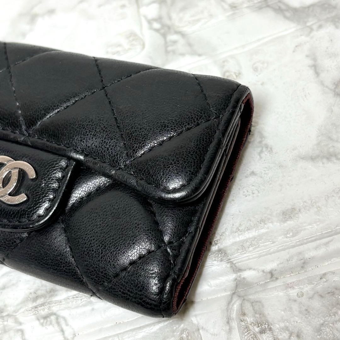 CHANEL シャネル　マトラッセ ラムスキン　キーケース　ココマーク