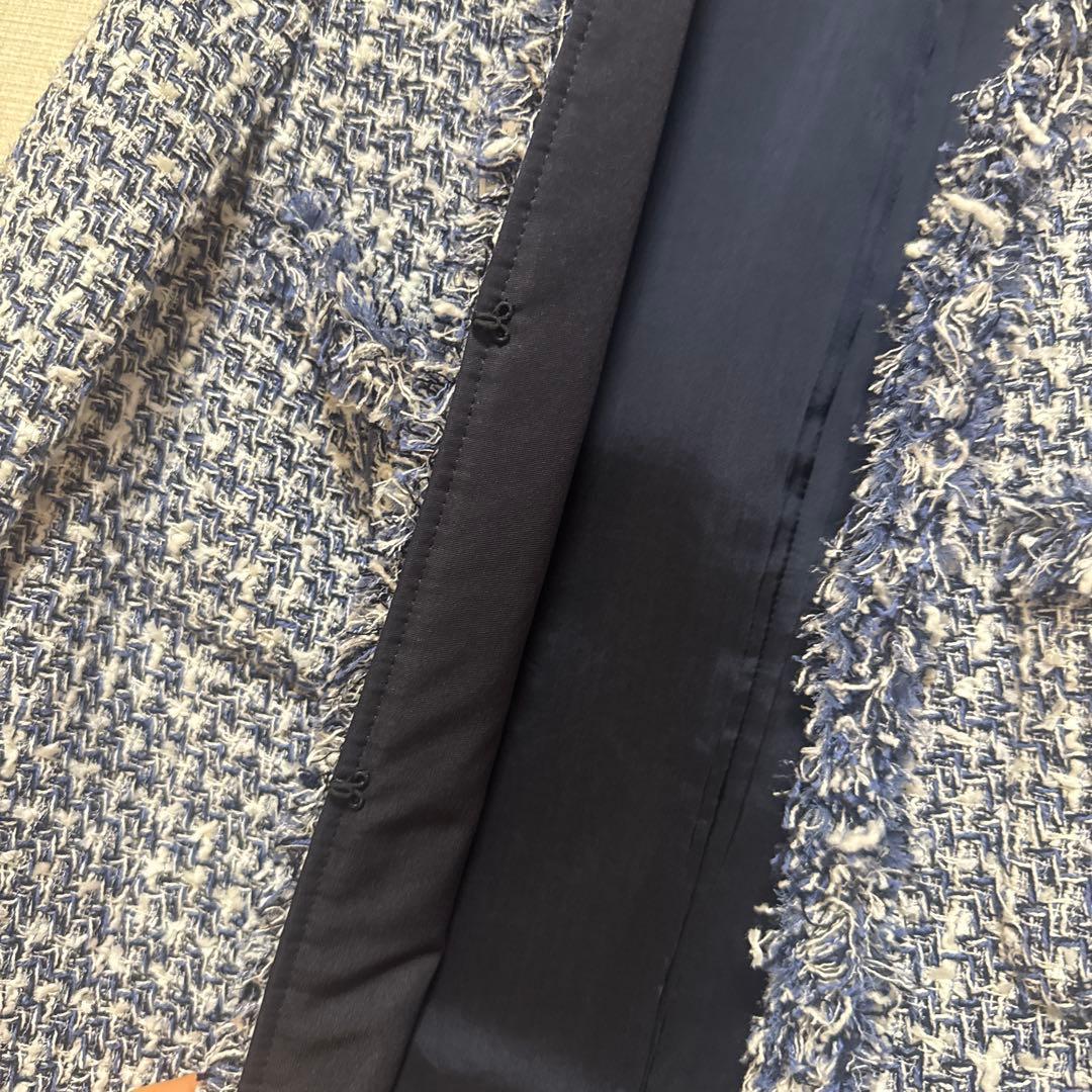 ANAYI Eternal Lineミックスツイードノーカラー ジャケット