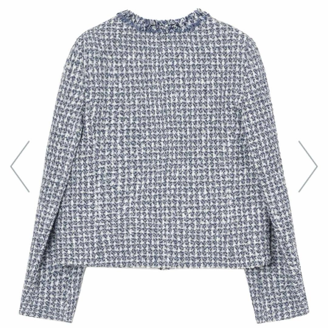 ANAYI Eternal Lineミックスツイードノーカラー ジャケット