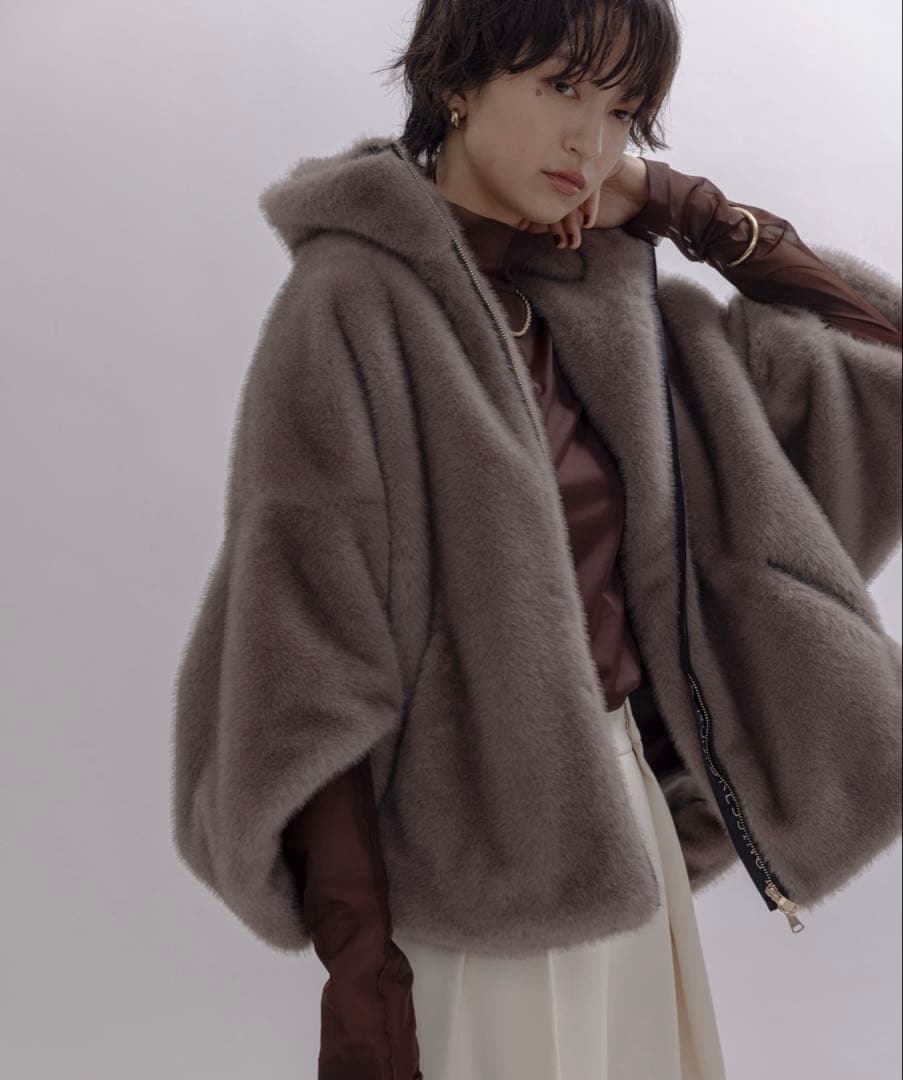 新品 エイミーロウEimee Lawミンクファー スタンドネックショートコート