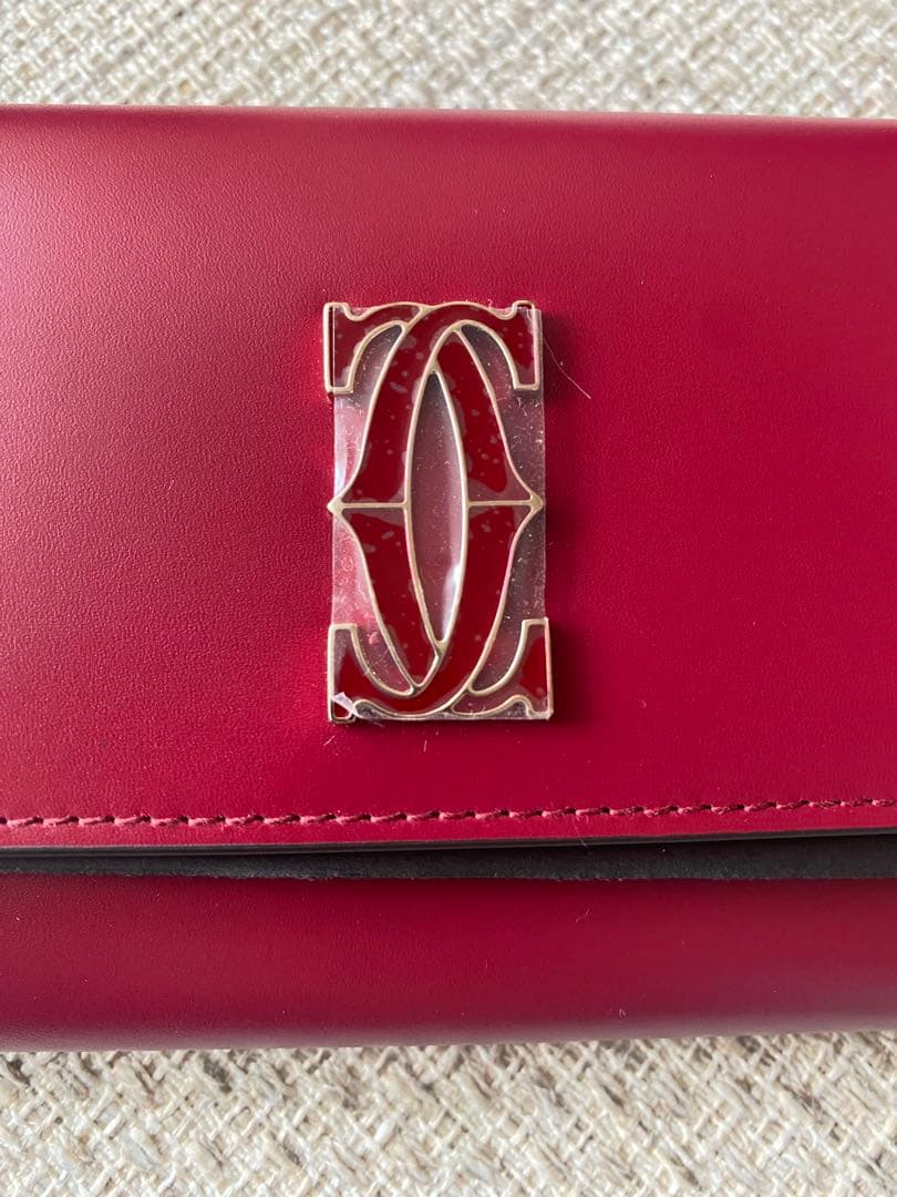 【新品】カルティエ　長財布　赤　C de Cartier ウォレット 24SS