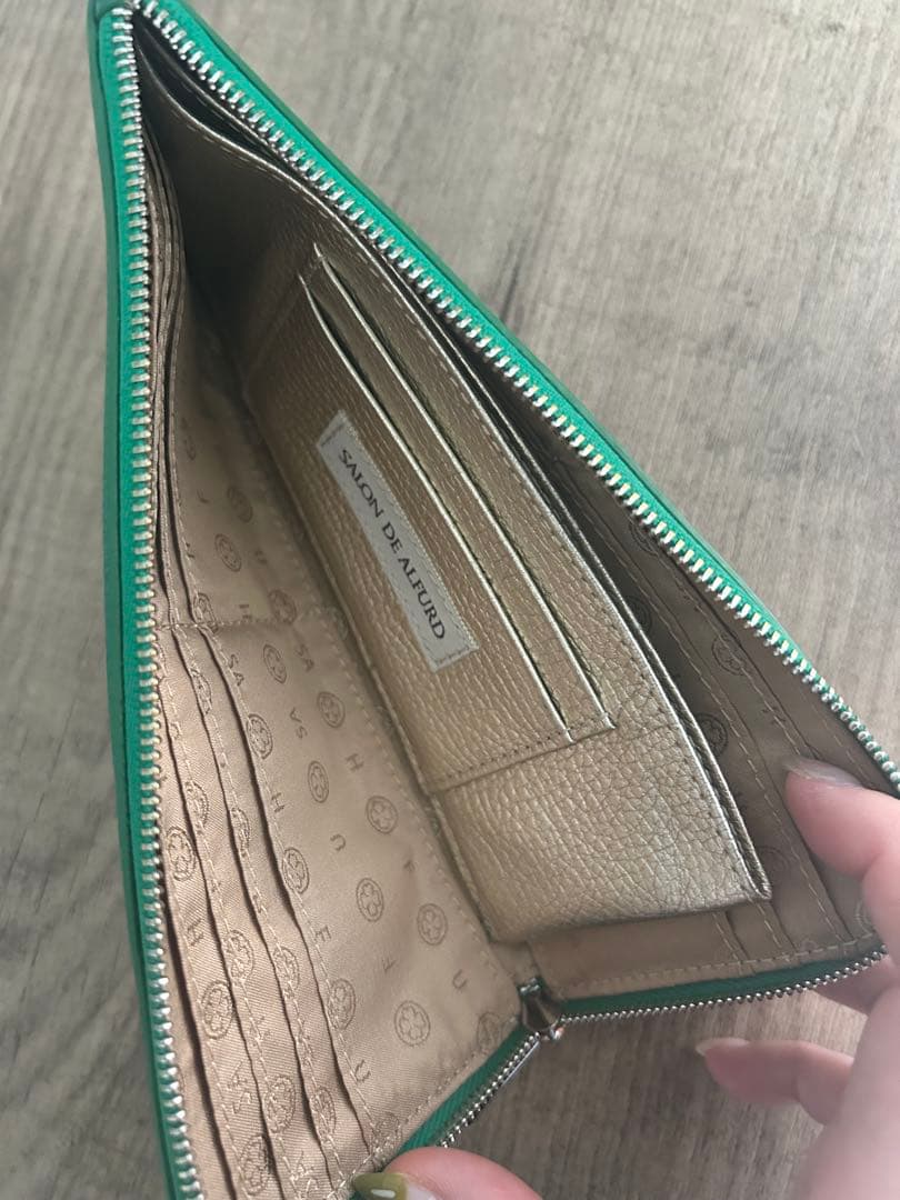 SALON DE ALFURD サロンドアルファード グリーン スマイル 長財布