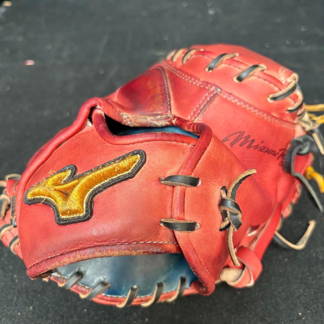 【送料無料】硬式グローブ　ミズノ　キャッチャーミット　レッド　軟式グローブ　赤