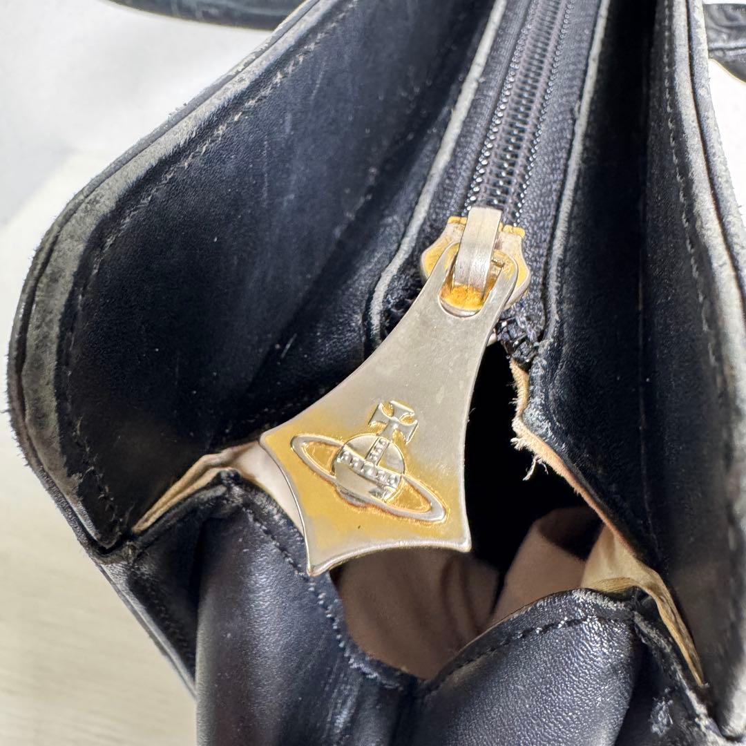 ヴィヴィアンウエストウッド Q18 オーブロゴ レザー ビジネスバッグ ブラック