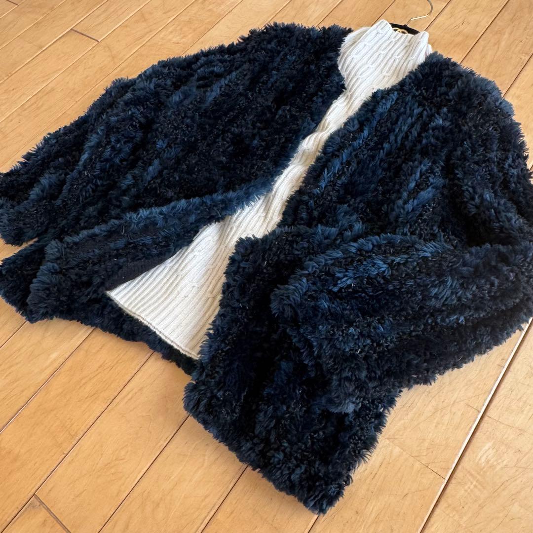ふわふわ❤️ミンクファー&ラムファーのヤーンニット　ジャケットコート