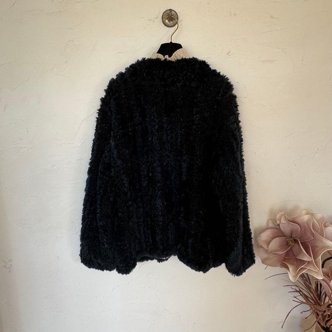 ふわふわ❤️ミンクファー&ラムファーのヤーンニット　ジャケットコート