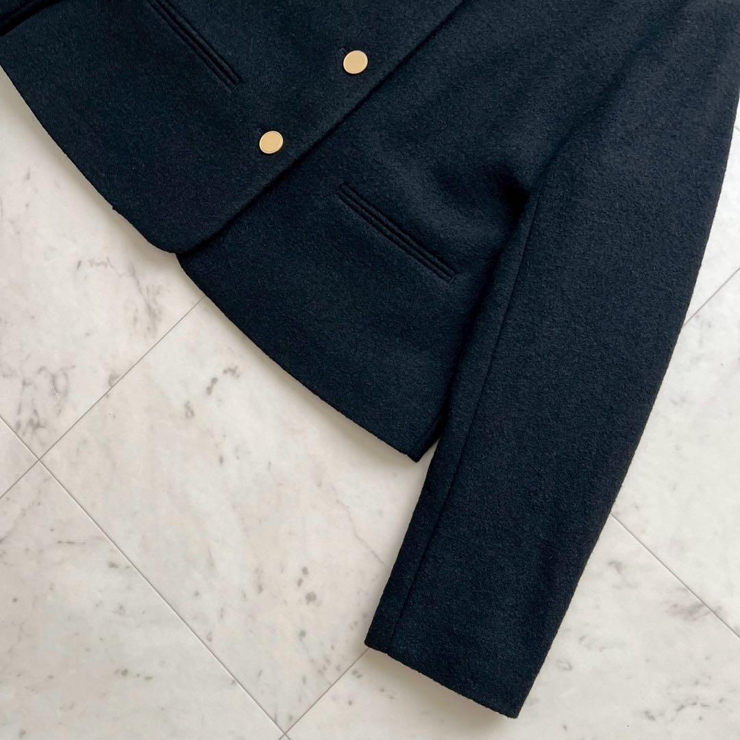 タグ付 定価4万 UNTITLED 2024 ブークレークロップドジャケット 黒