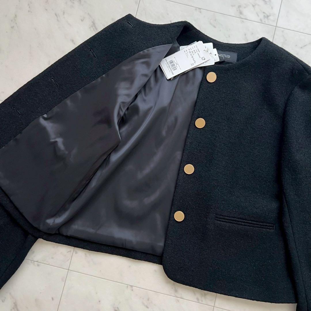 タグ付 定価4万 UNTITLED 2024 ブークレークロップドジャケット 黒