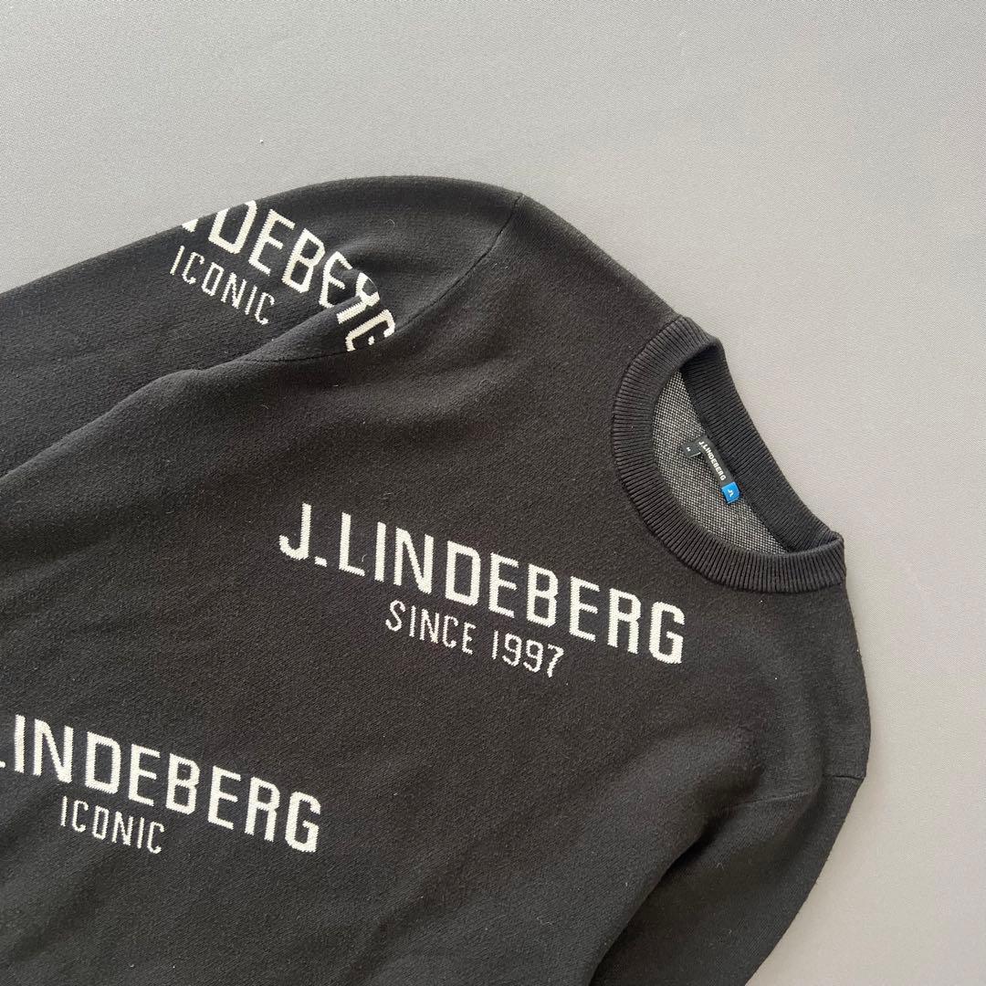 J.LINDEBERG ジェイリンドバーグ　ロゴ　メンズ　セーター　ニット　黒
