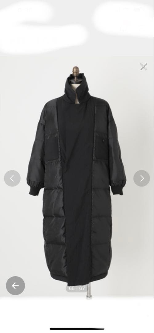 B.C STOCK ワッシャーナイロンダウン チェスターコート　ブラック　S