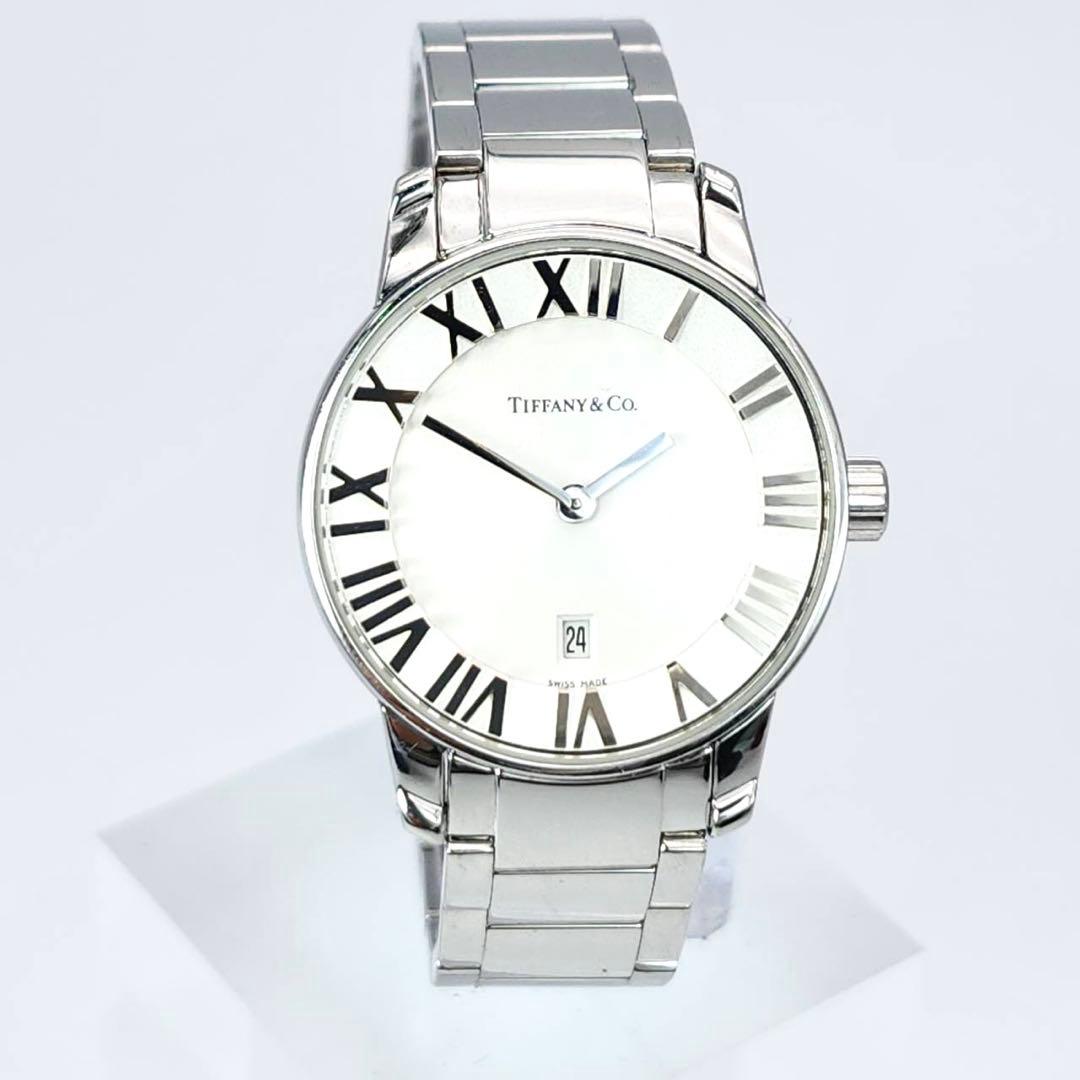 美品✨　ティファニー　アトラス　ドーム　シルバー　ホワイト文字盤　デイト　ローマ