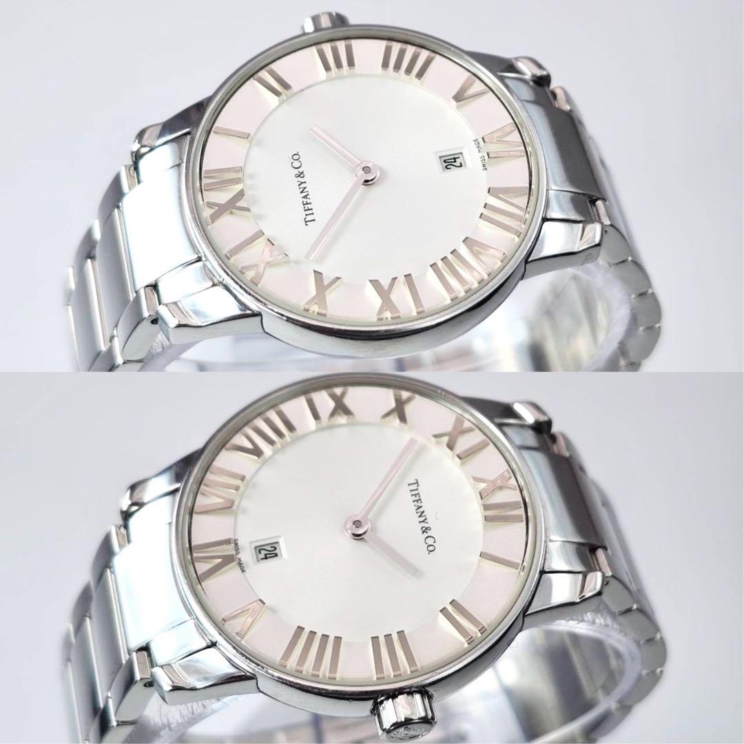 美品✨　ティファニー　アトラス　ドーム　シルバー　ホワイト文字盤　デイト　ローマ