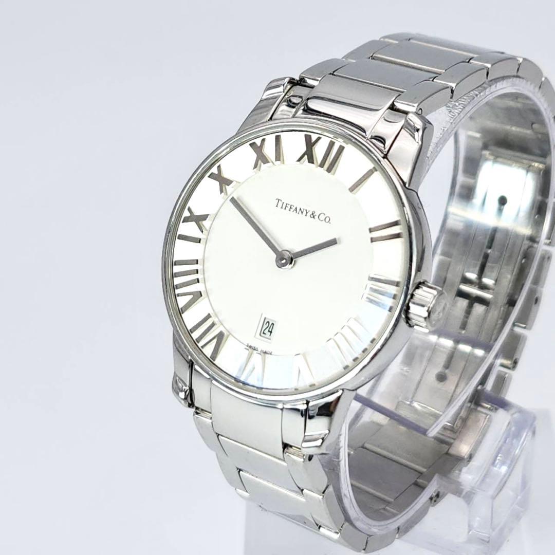美品✨　ティファニー　アトラス　ドーム　シルバー　ホワイト文字盤　デイト　ローマ