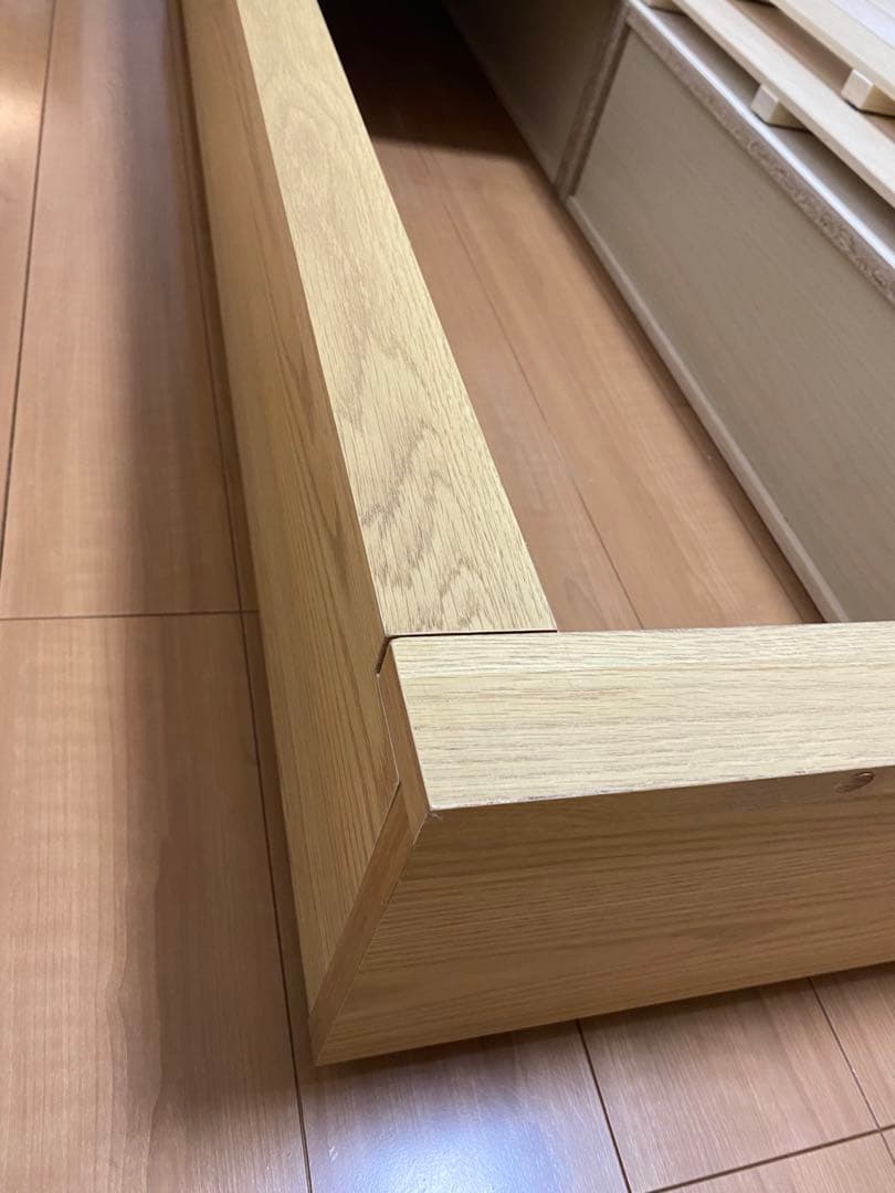 無印良品 オーク材シングルサイズ 引き出し付きベットフレーム 布団カバー付き