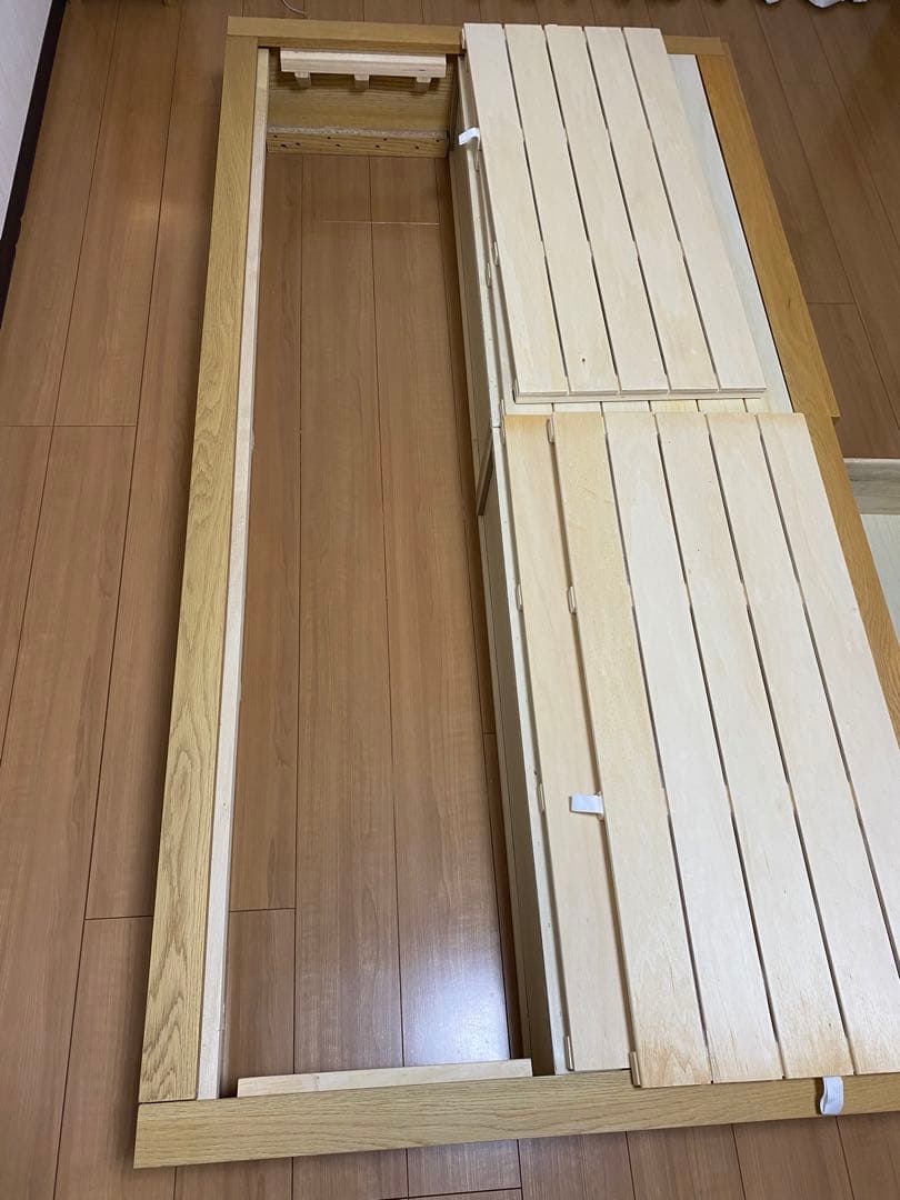 無印良品 オーク材シングルサイズ 引き出し付きベットフレーム 布団カバー付き