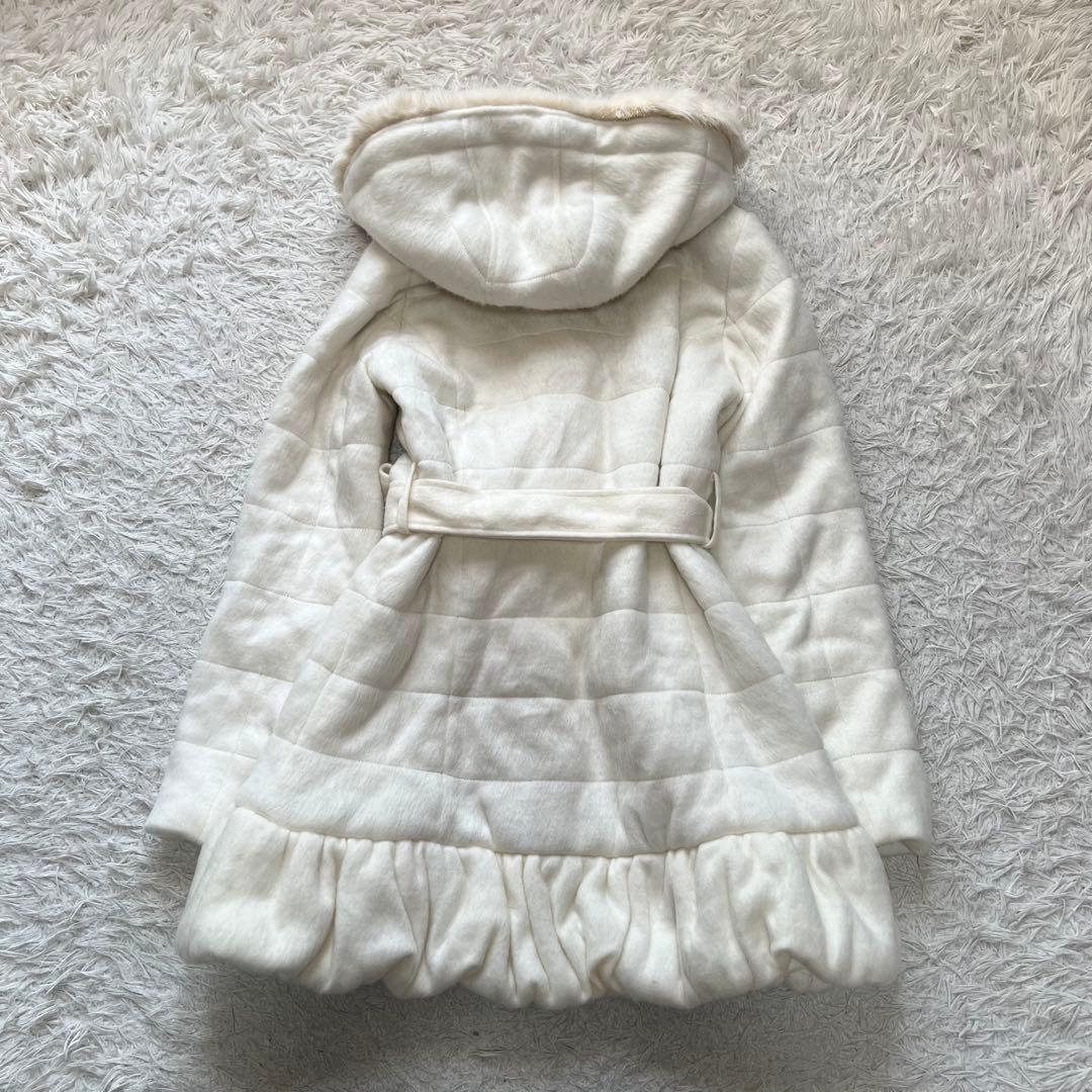 未使用品 LIZ LISA ラビットファー フードコート Aライン 裏地花柄