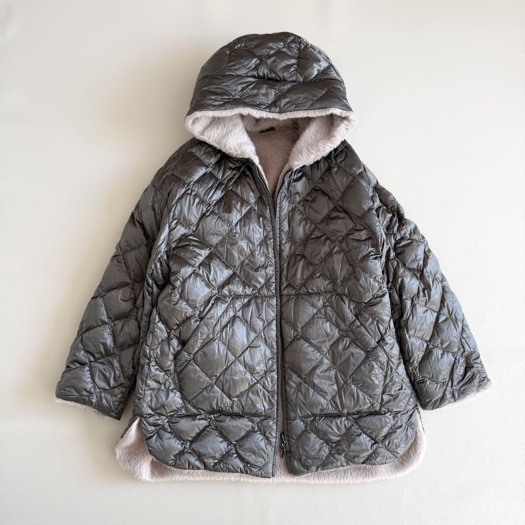 美品　マックスマーラ　キューブ　リバーシブル　ファー　キルティングコート　ダウン