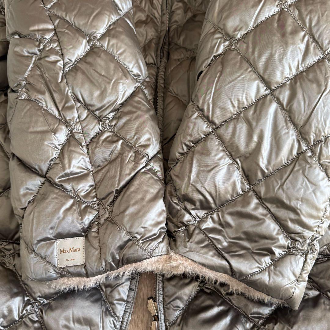 美品　マックスマーラ　キューブ　リバーシブル　ファー　キルティングコート　ダウン