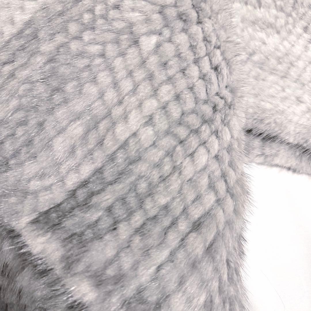 ★新品タグ付き★高級サファイアミンクマフラー ストール ショール グレー