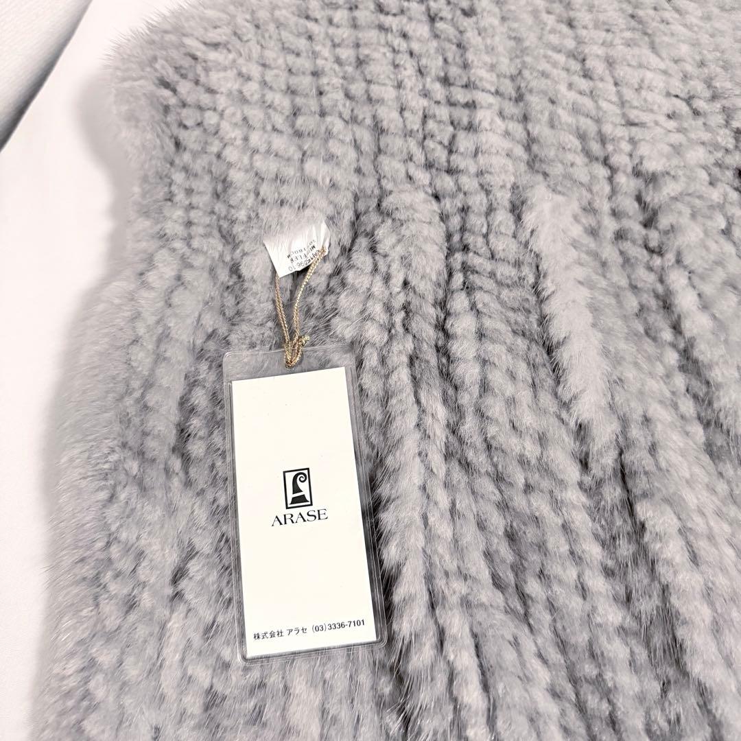 ★新品タグ付き★高級サファイアミンクマフラー ストール ショール グレー